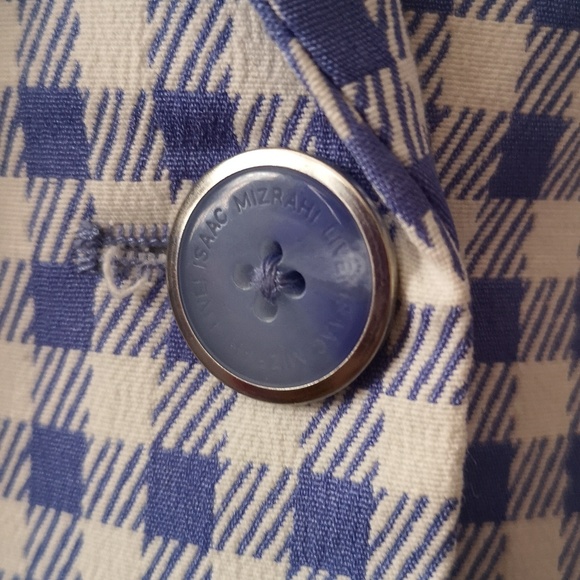 Lovely Like-new Isaac Mizrahi One Button Blazer 3/4 Sleeves White & Blue Size 26 - Picture 3 of 8